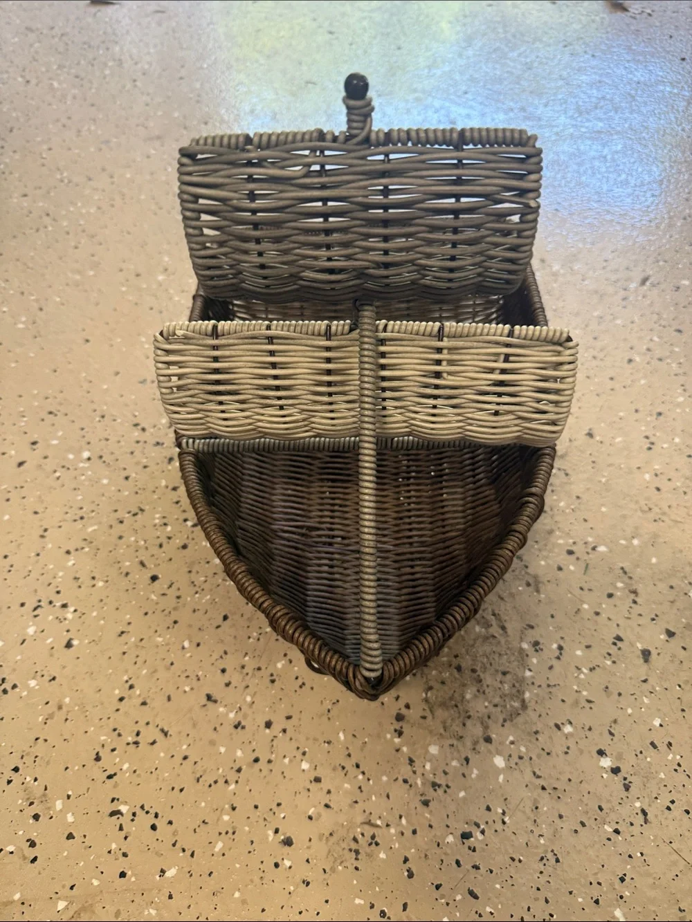 Wicker Fish-Shaped & Boat Basket Set - Gray and Brown